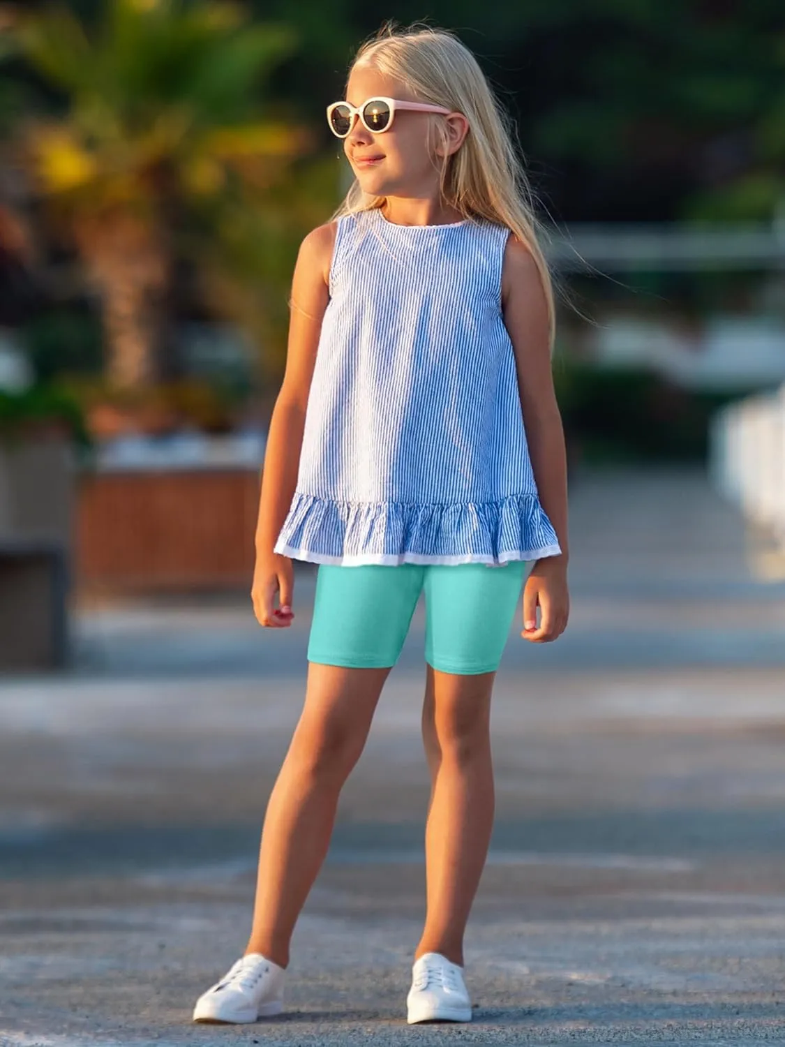 8 Pack Girls Shorts Bike Shorts Toddler Biker Cartwheel Multi-Color Dance Under Dress Girls Clothes