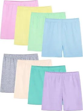 8 Pack Girls Shorts Bike Shorts Toddler Biker Cartwheel Multi-Color Dance Under Dress Girls Clothes