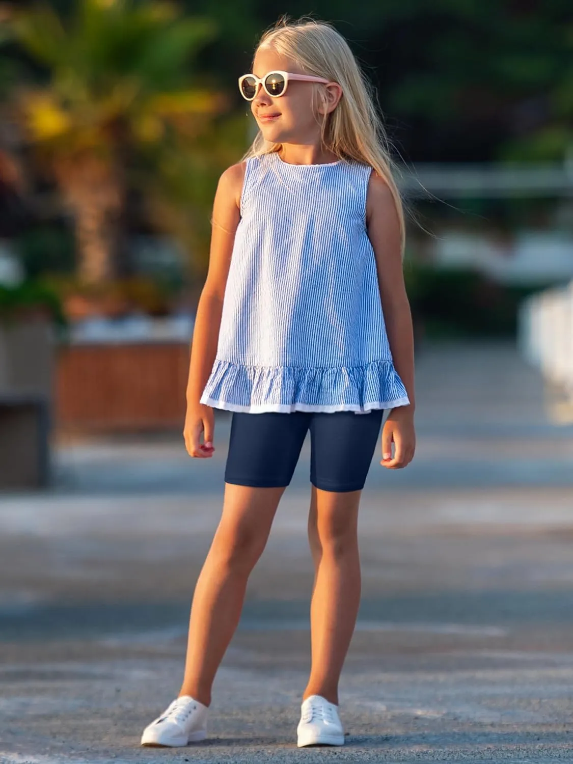 8 Pack Girls Shorts Bike Shorts Toddler Biker Cartwheel Multi-Color Dance Under Dress Girls Clothes