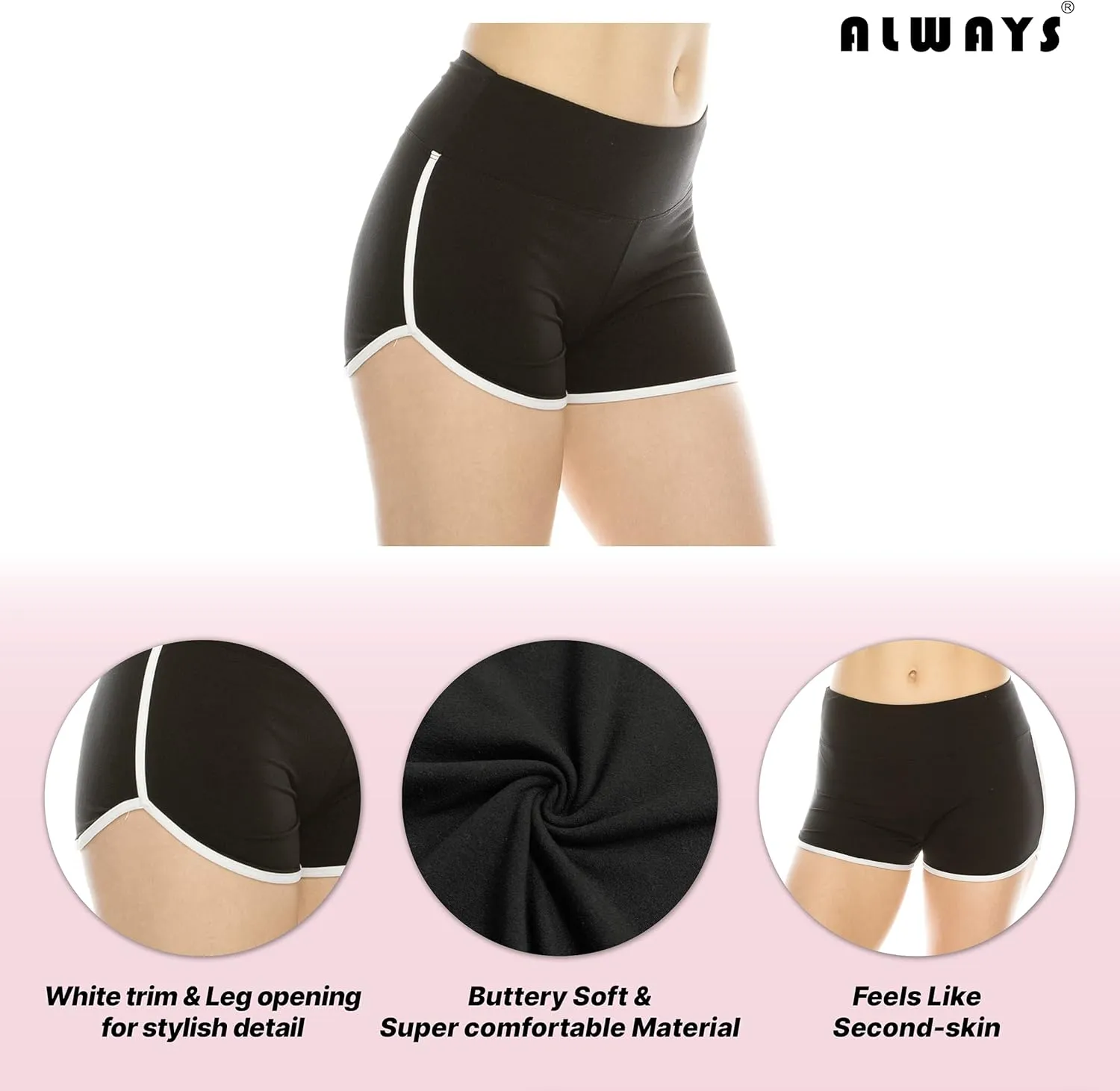 ALWAYS Booty Shorts for Women - High Waisted Super Soft Dolphin Shorts