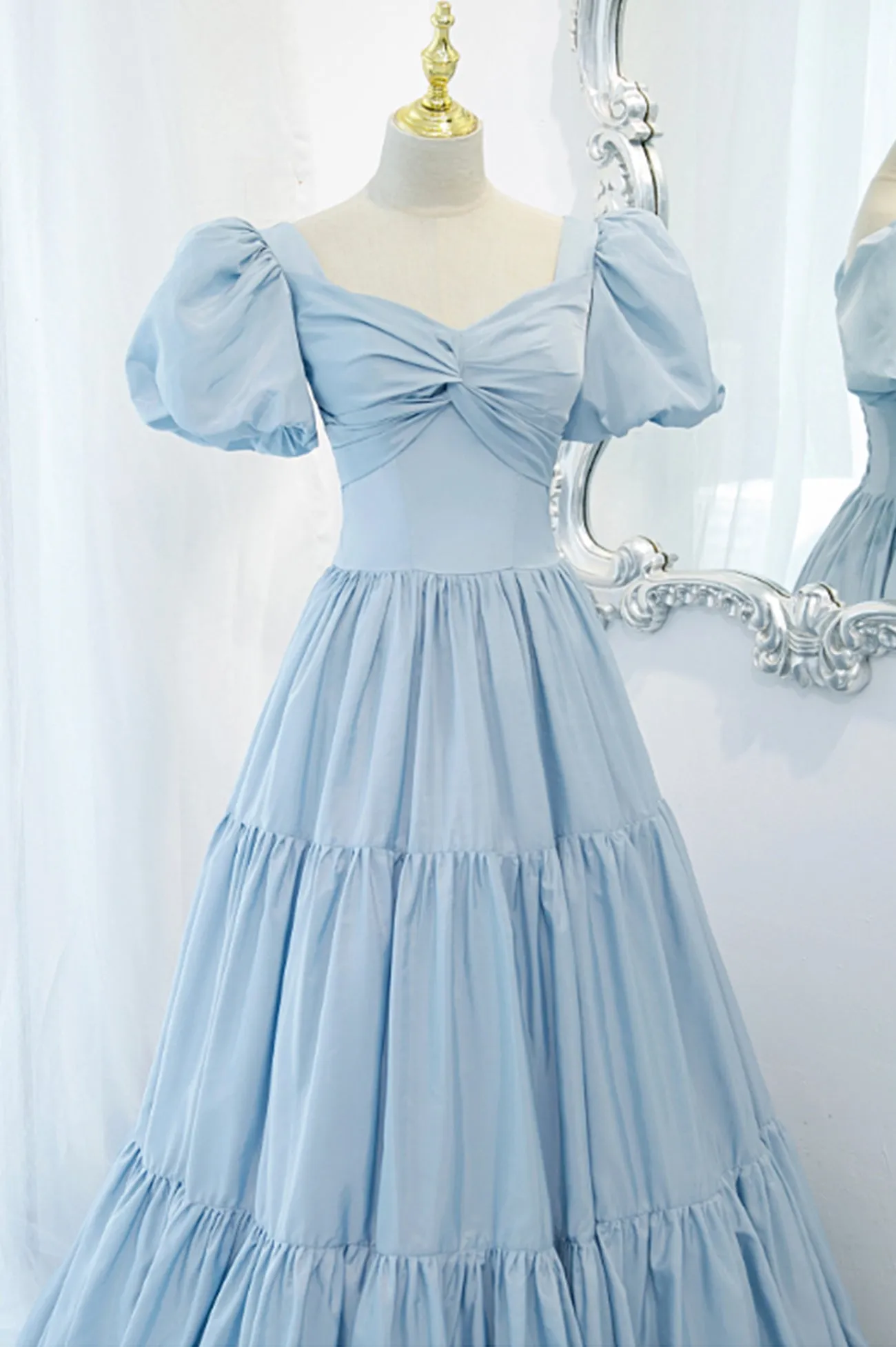 Blue A-Line Long Prom Dress Blue Formal Evening Dress