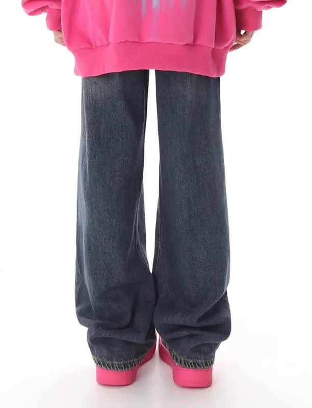 Cute Jeans for Women Girls Star Patchwork Pants Y2K High Waisted Straight Leg Baggy Jean Casual Preppy Clothes