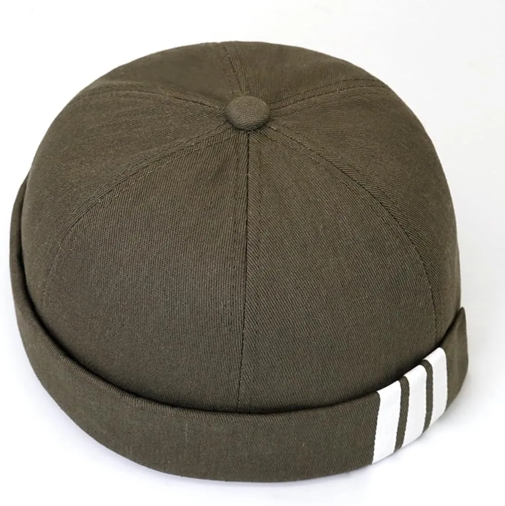 Dome Brimless Hats for Women Men Beanie Docker Cap Sailor Skull Cap