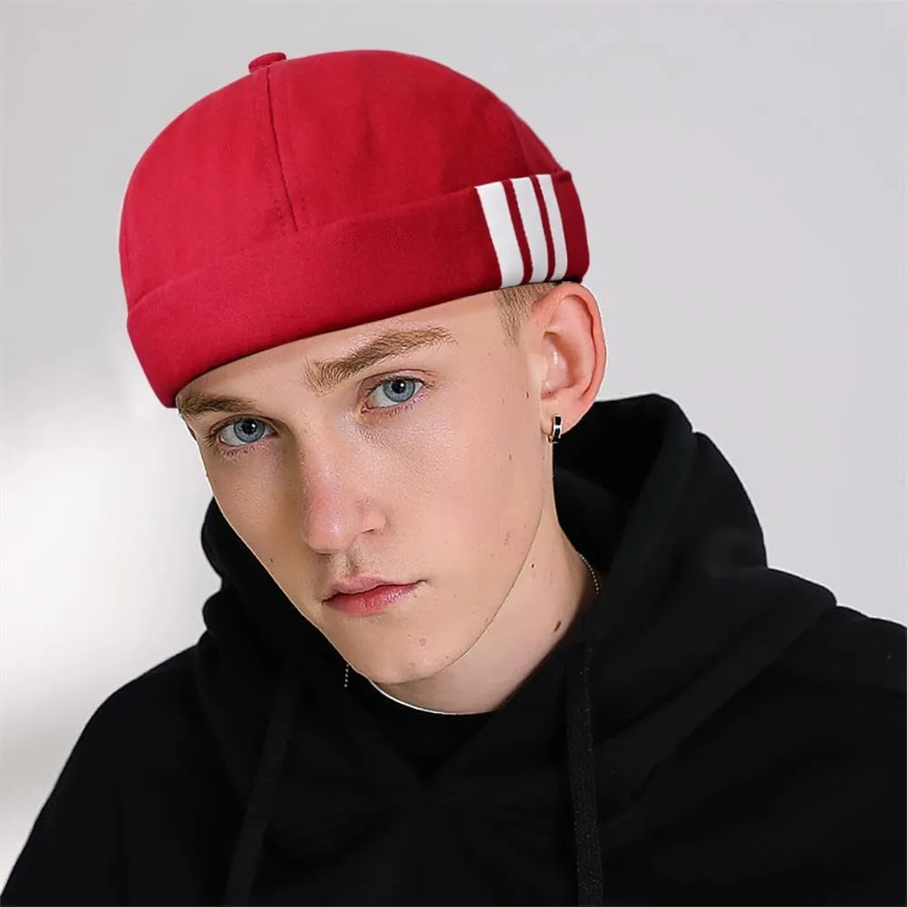 Dome Brimless Hats for Women Men Beanie Docker Cap Sailor Skull Cap