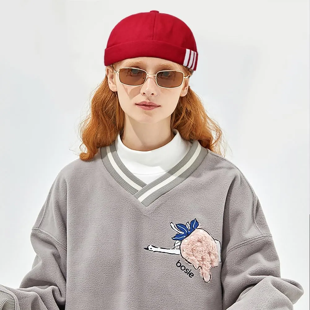 Dome Brimless Hats for Women Men Beanie Docker Cap Sailor Skull Cap