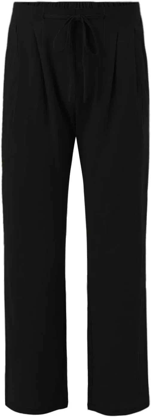 Men Linen Pants Plain Plus Size Flat Front Pants Lightweight Drawstring Waist Vacation Slacks Summer Casual Trousers