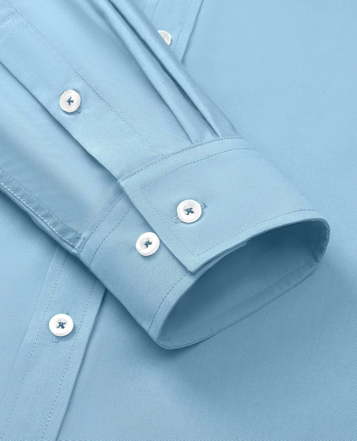 Mens Dress Shirts Wrinkle Free Dress Shirts for Men Long Sleeve Button Down Shirts Banded Collar Shirts