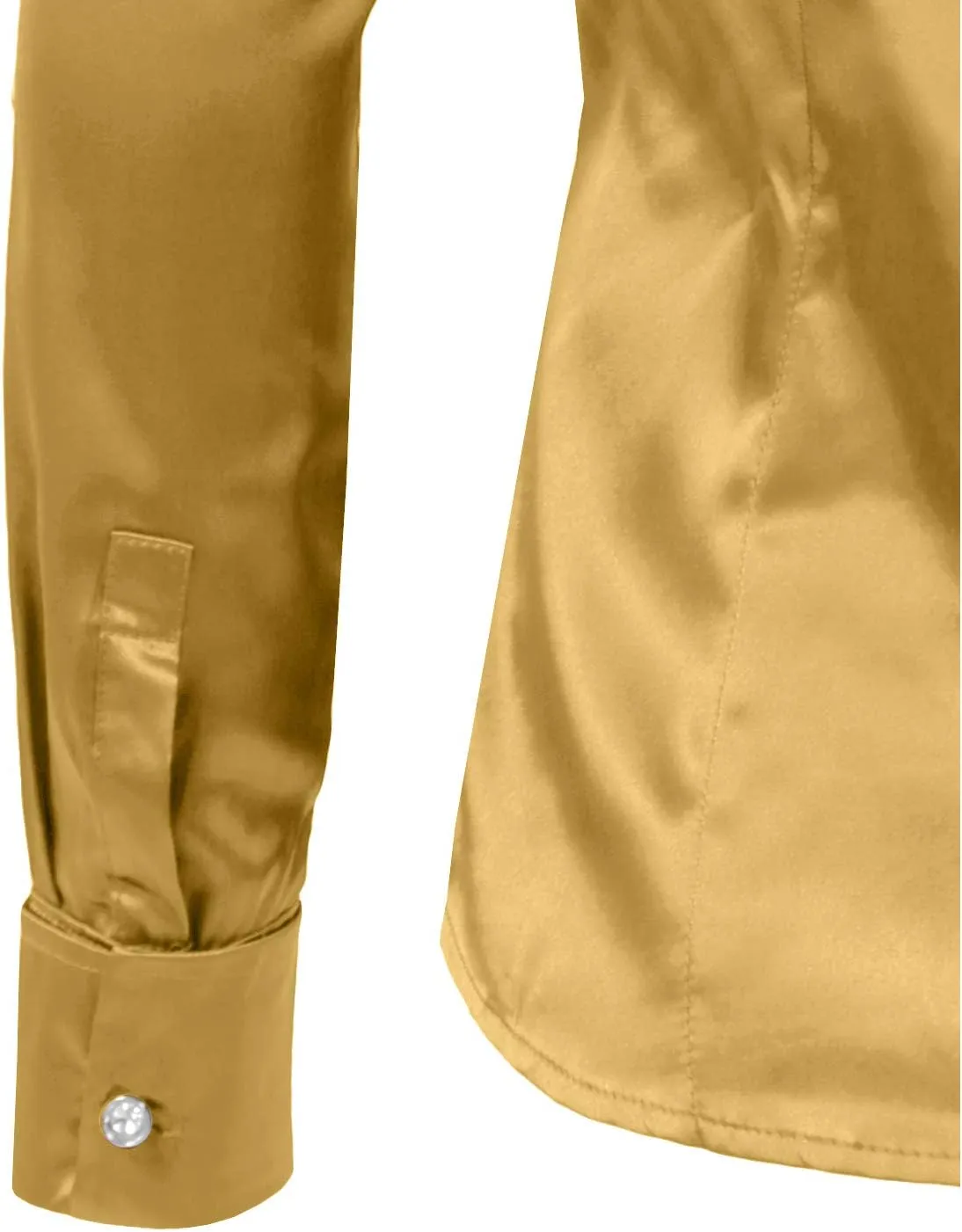 NE PEOPLE Womens Light Weight Long Cuff Sleeve Button Down Satin Shirt (S-3XL)