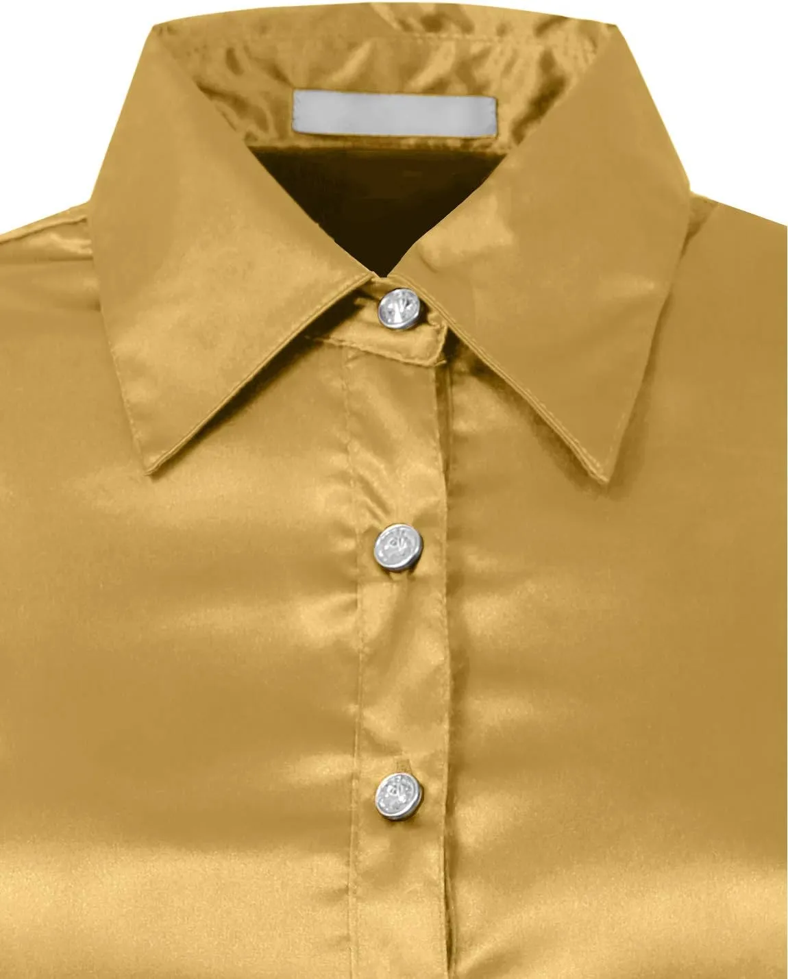 NE PEOPLE Womens Light Weight Long Cuff Sleeve Button Down Satin Shirt (S-3XL)