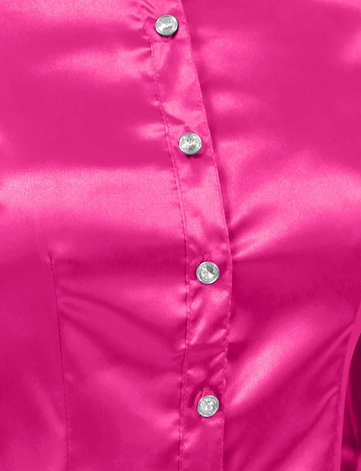 NE PEOPLE Womens Light Weight Long Cuff Sleeve Button Down Satin Shirt (S-3XL)