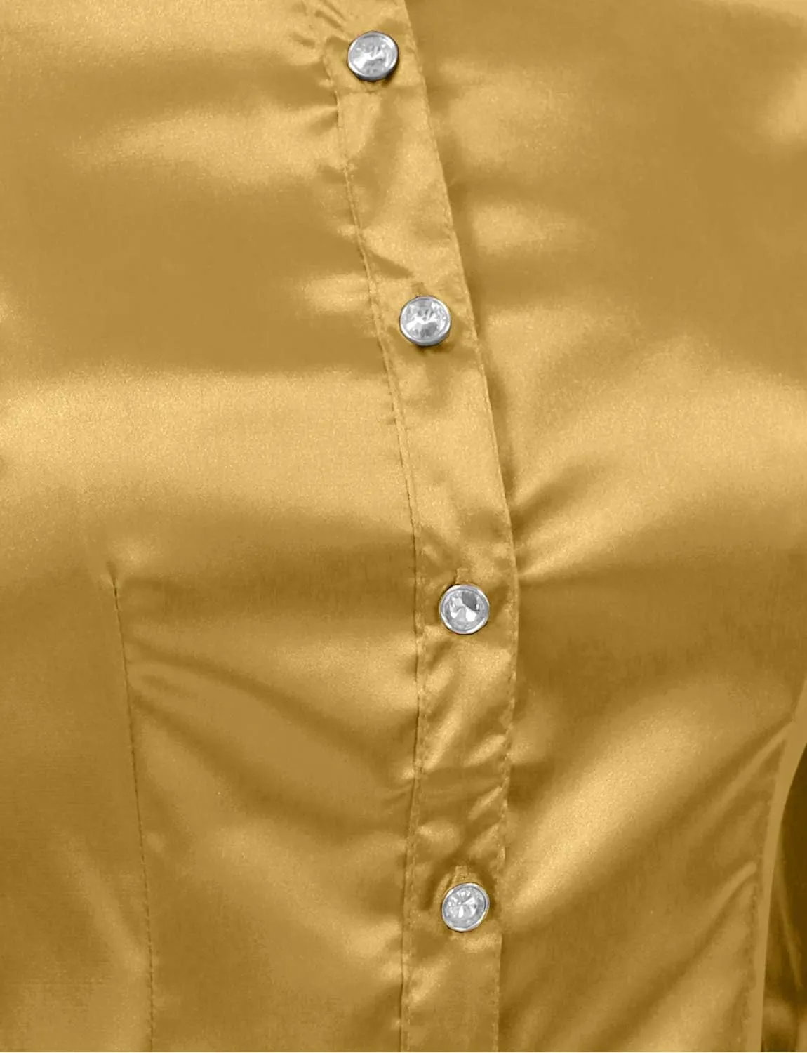 NE PEOPLE Womens Light Weight Long Cuff Sleeve Button Down Satin Shirt (S-3XL)
