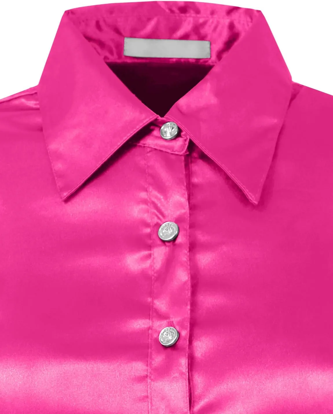 NE PEOPLE Womens Light Weight Long Cuff Sleeve Button Down Satin Shirt (S-3XL)