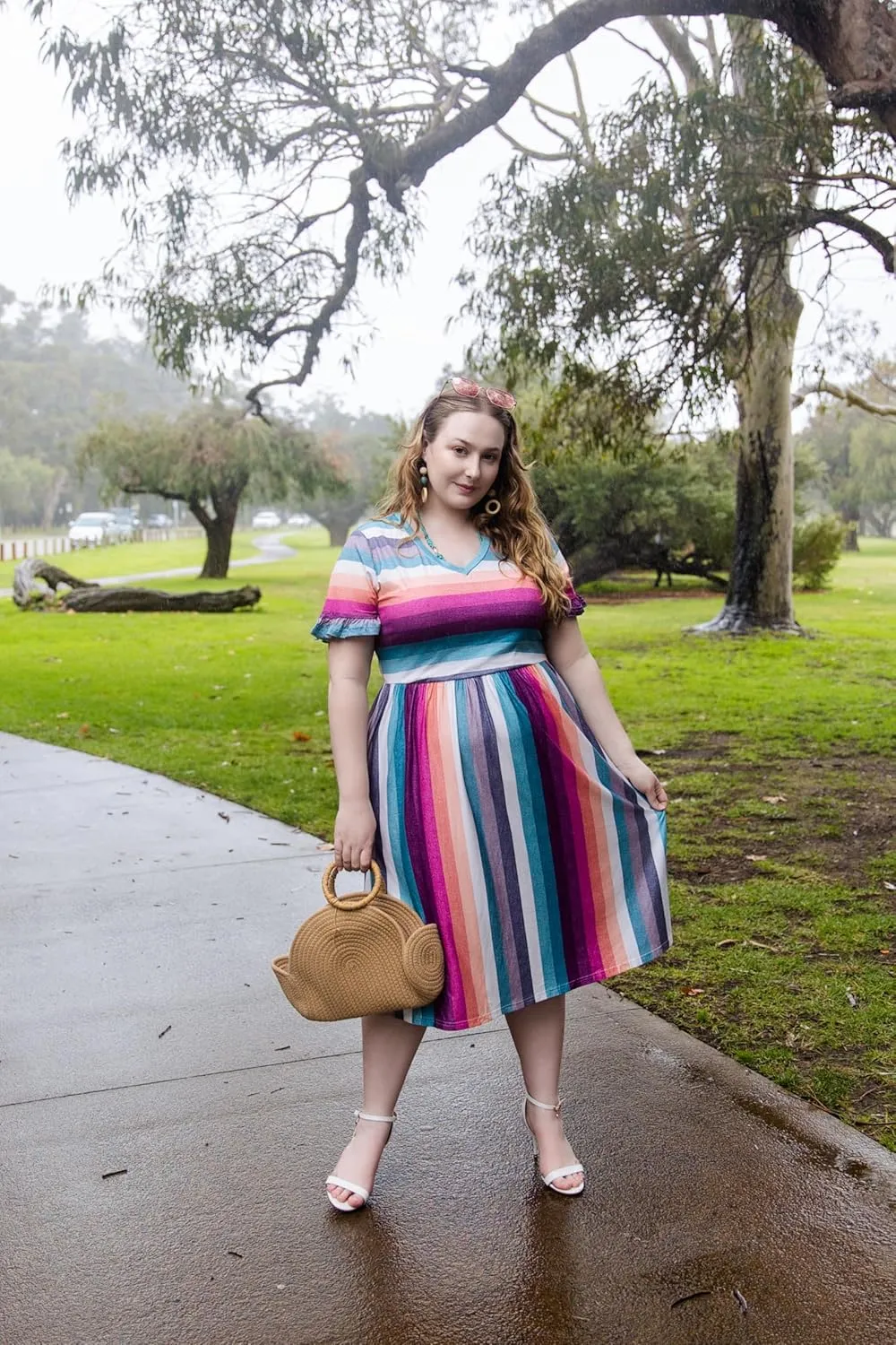 RITERA Plus Size Dresses for Curvy Women Summer Spring Womens Dress V Neck Short Sleeve Casual Dress with Pockets XL-5XL