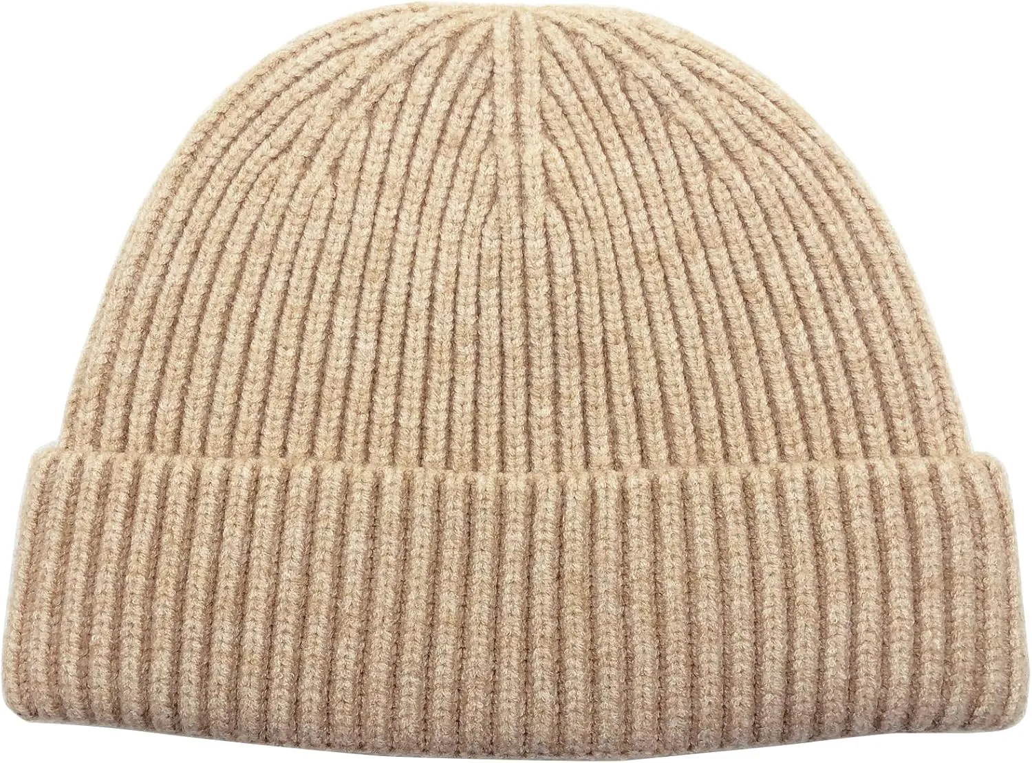 ROYBENS Swag Wool Knit Cuff Short Fisherman Beanie for Men Women, Winter Warm Hats