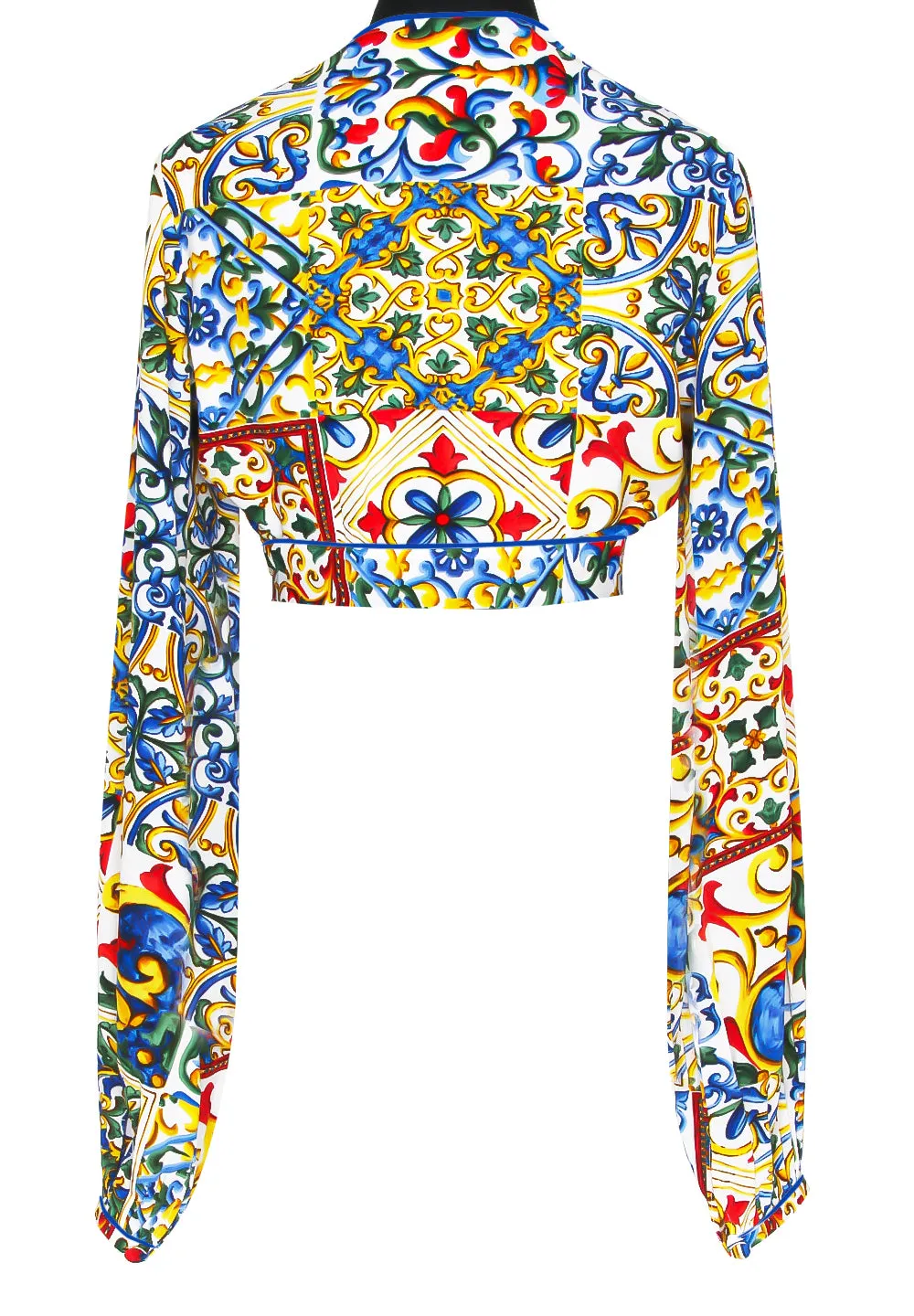 Siciliana - Dulce Cropped Blouse (Royal Blue)