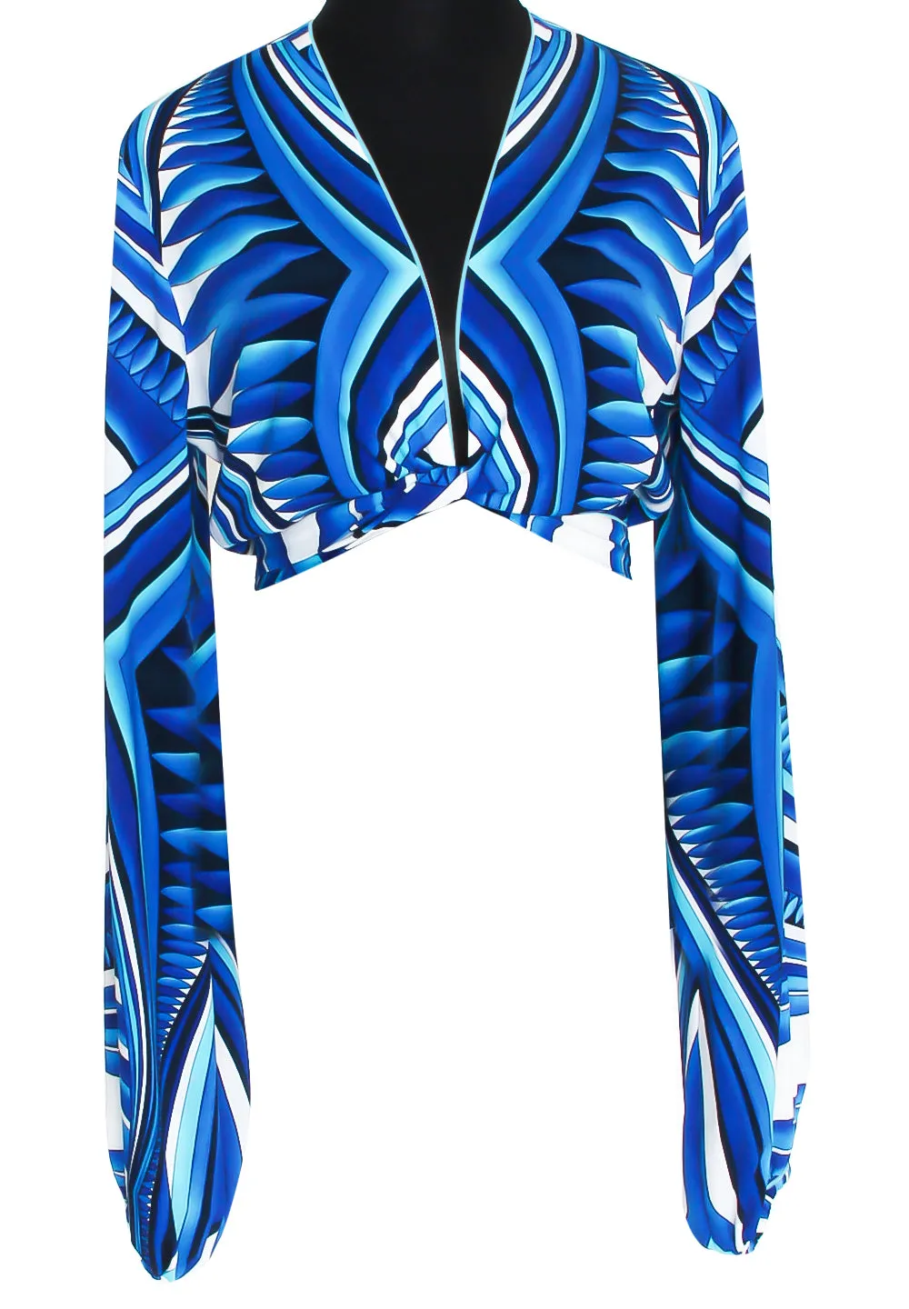 Tribal - Panacea Cropped Blouse (Baby Blue)